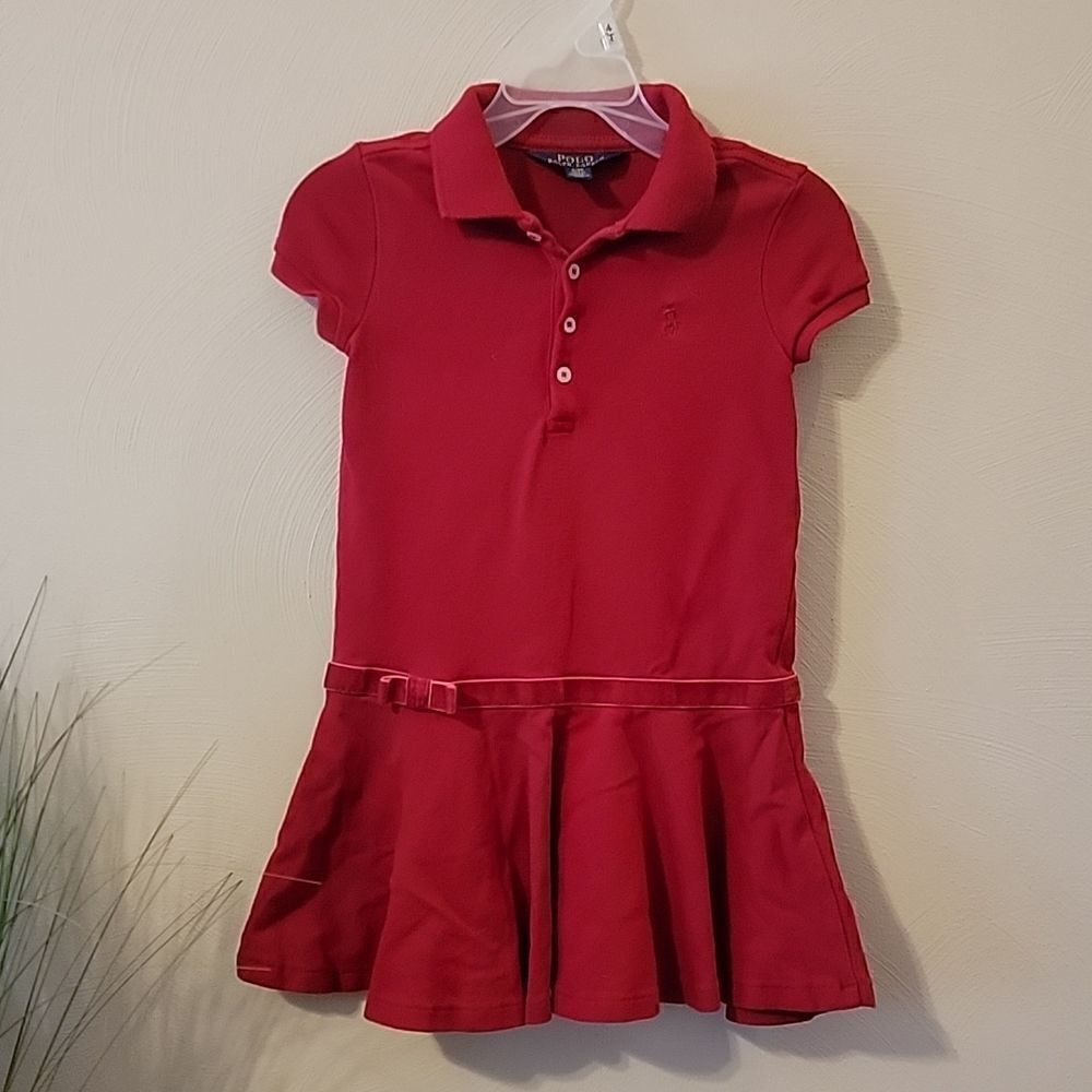 RALPH LAUREN POLO RED CASUAL DRESS,  SIZE 4